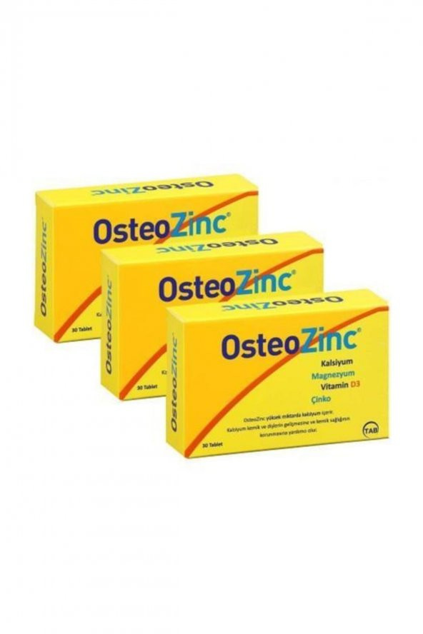 Osteozinc - Kaisiyum,Magnezyum,Çinko,D Vitamin - 30 Tablet - 3 Adet - 1