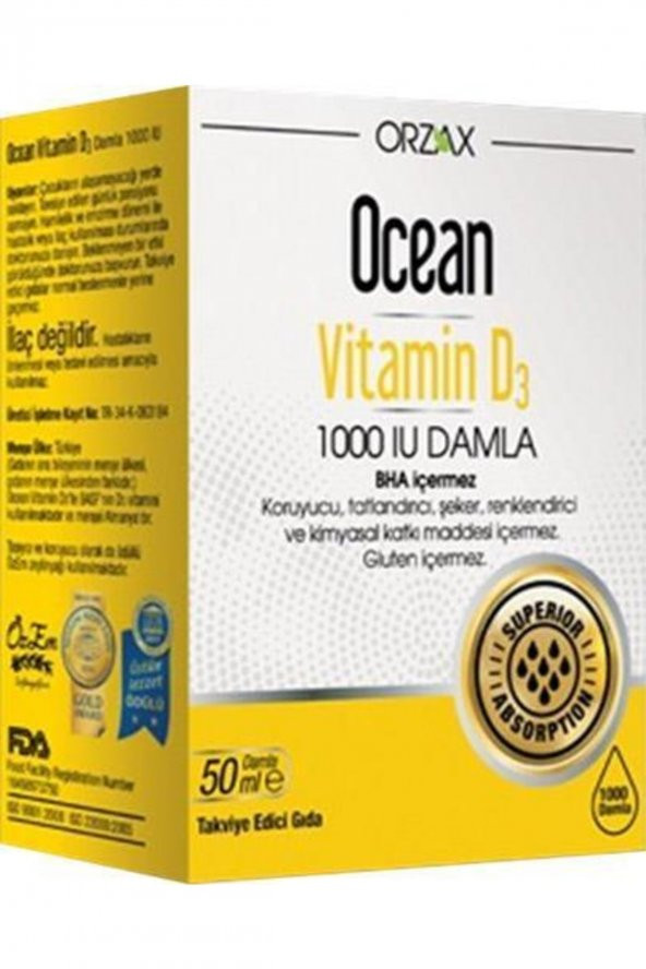 Vitamin D3 1000 Iu Damla 50 Ml