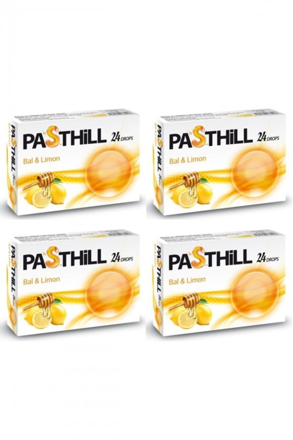 Pasthill Bal Ve Limon 24 Adet Boğaz Pastili 4 Kutu