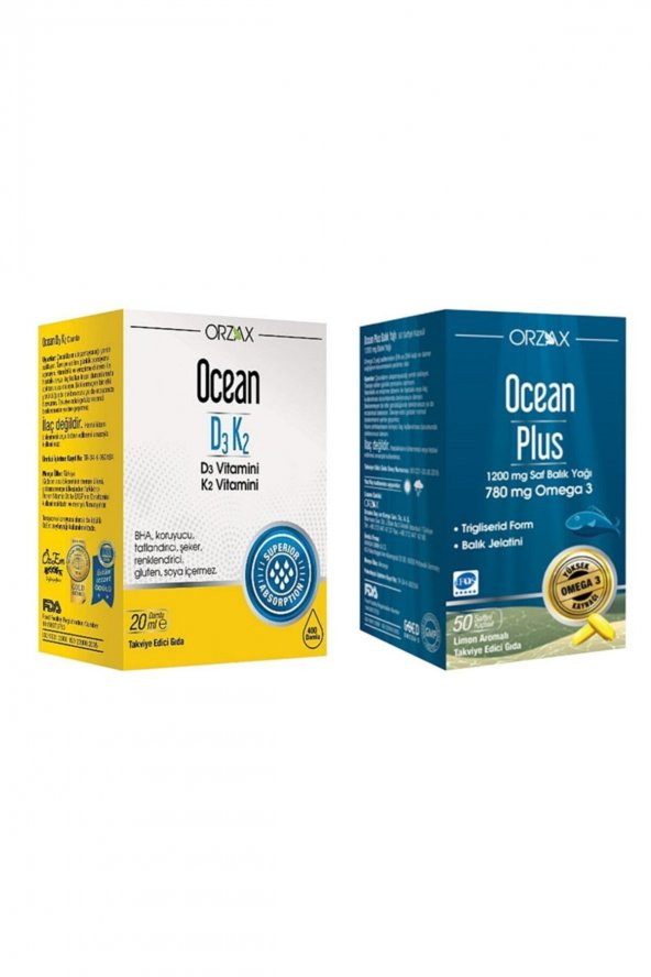 Ocean D3k2 Damla 20 ml + Ocean Plus 50 Kapsül