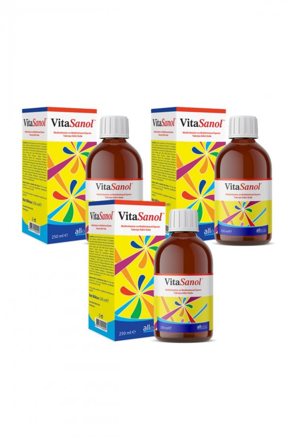 Vitasanol Multivitamin Şurup 250 ml x 3 Adet - 1