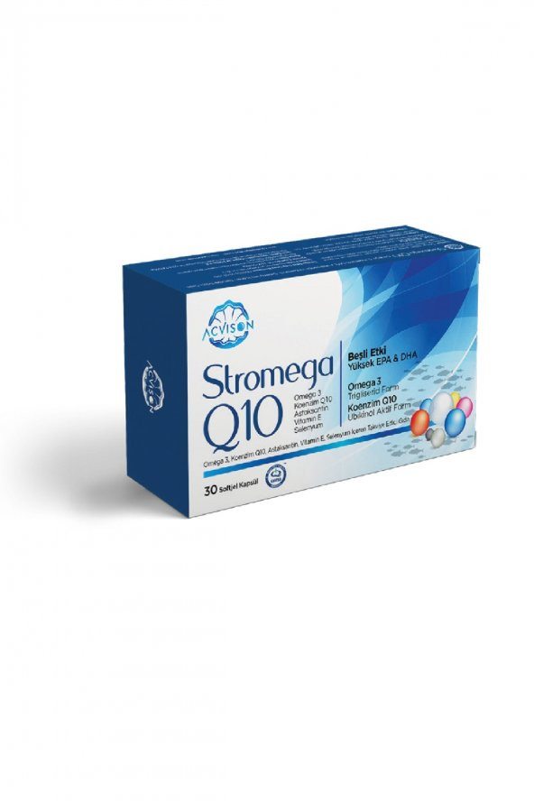 Stromega Yüksek Miktarda Omega 3 (900 Mg) Ve Koenzim Q10 (100 Mg) Içeren 5li Etki Gıda Takviyesi - 1