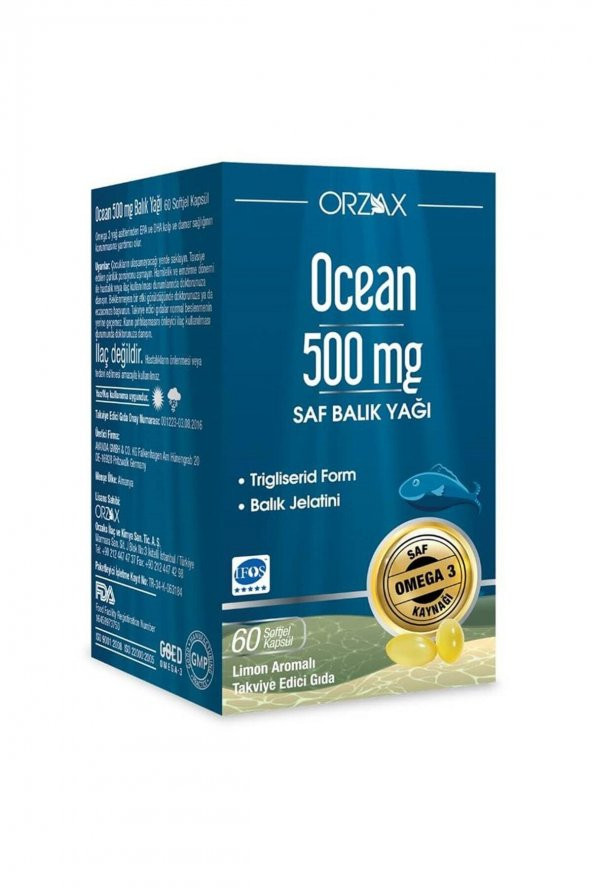 Ocean 500 mg Balıkyağı 60 Kapsül