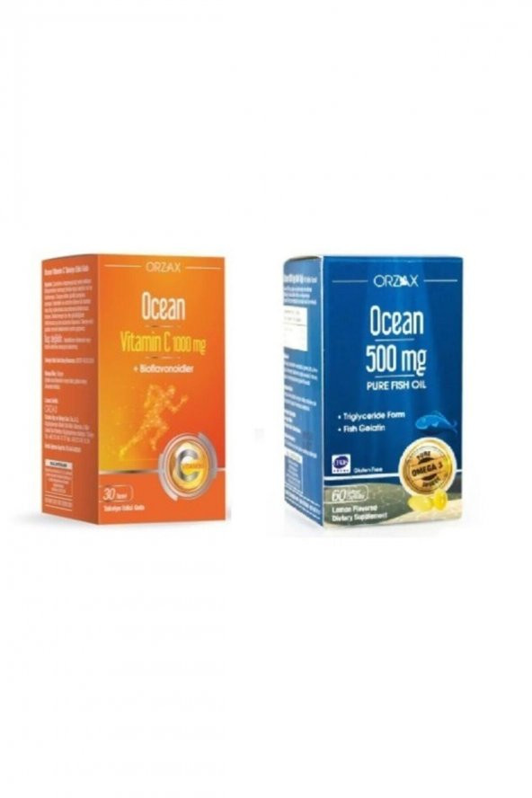 Ocean Vitamin C 1000 Mg 30 Tablet+500 Mg 60 Kapsül Limon Aromalı Balık Yağı