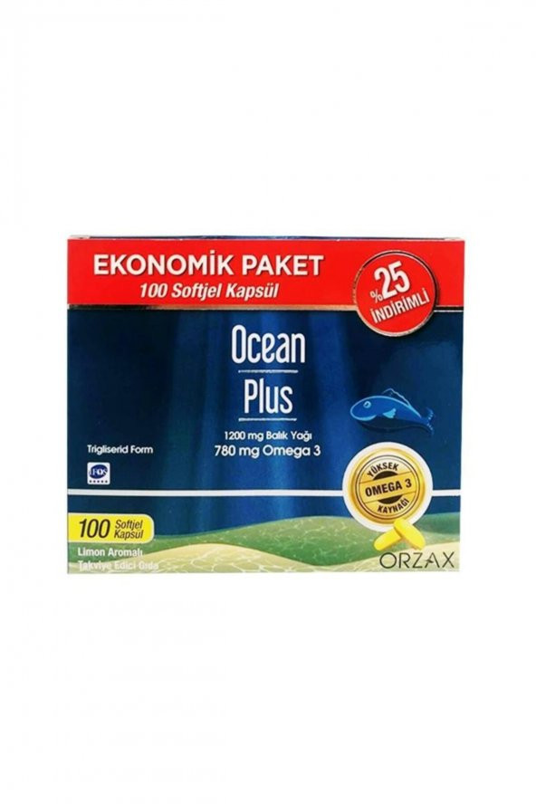 Ocean Plus Limon Aromalı Takviye Edici 100 Kapsül