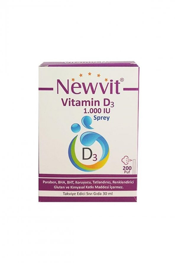 Newvit Vitamin D3 1000 Iu Sprey 30 Ml