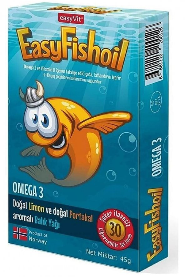 Easy Fish Tablet Portakal 30lu