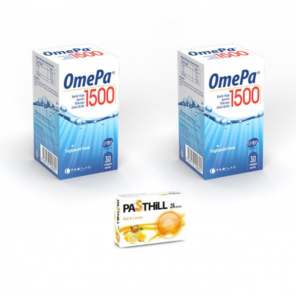 Omepa 1500 30 Kapsül x2 Adet + Pasthill 1 Adet   Hediye - 1