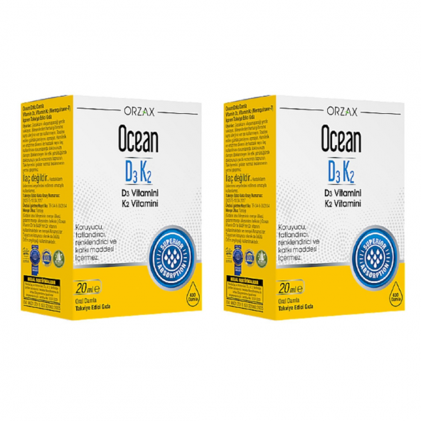 Orzax Ocean D3 K2 Vitamini 2li Set