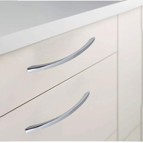 Mobilya Banyo Mutfak Dolabı Çekmece Dolap Kapak Kulpu Kulbu Krom 224 mm Metal Kulp - 3