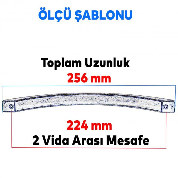 Mobilya Banyo Mutfak Dolabı Çekmece Dolap Kapak Kulpu Kulbu Krom 224 mm Metal Kulp - 2