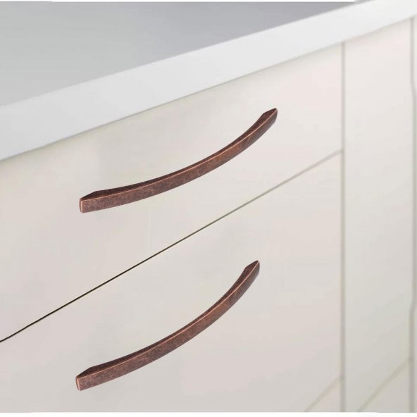 Mobilya Banyo Mutfak Dolabı Çekmece Dolap Kapak Kulpu Kulbu Antik Bakır 224 mm Metal Kulp - 3