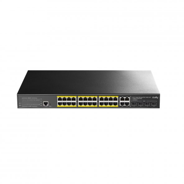 Cudy GS2028PS4 4Port Combo,1Port Konsol,24Port Gigabit 300wPoE Yönetilebilir Rack Mount Metal Switch - Resim 2