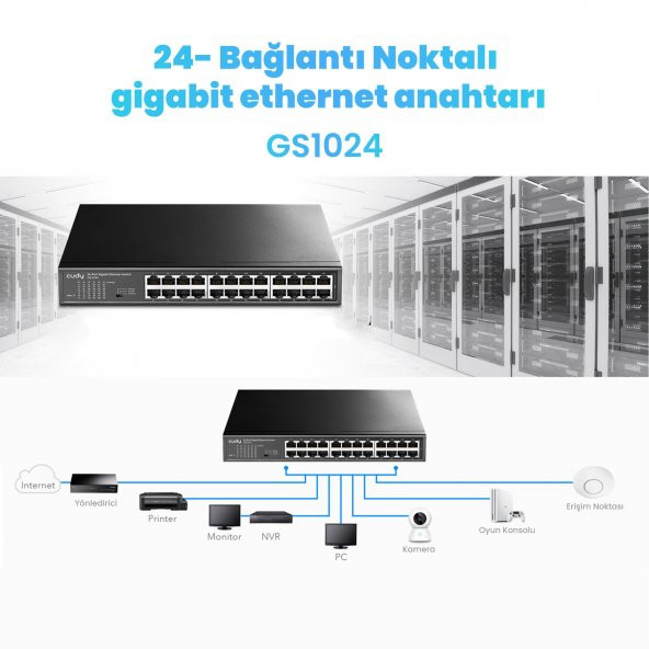 Cudy GS1024 16K MAC, 24 Port Gigabit Metal Switch - 4