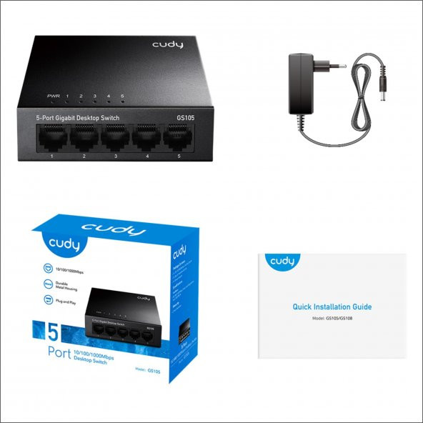 Cudy GS105 5 Port 10/100/1000M 16k MAC Gigabit Metal Switch - 2