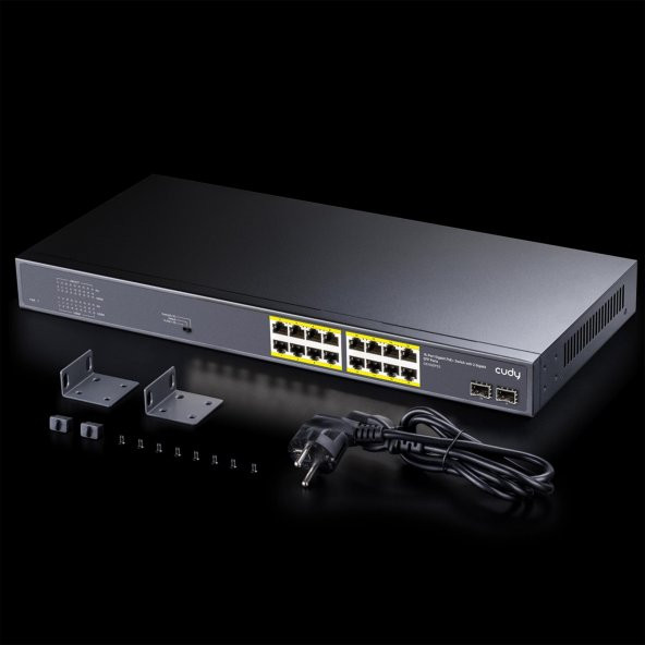 Cudy GS1020PS2 16 Port Gigabit 200W 250m PoE+, Gigabit SFP, CCTV, VLAN Metal Switch - 4
