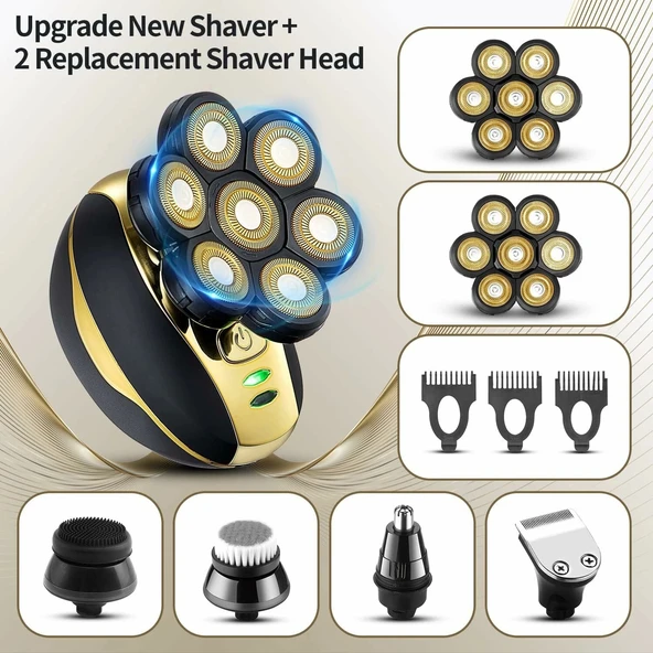 VOTMONI Kel Erkekler 7D Elektrikli Kafa Tıraş Makinesi - Resim 4