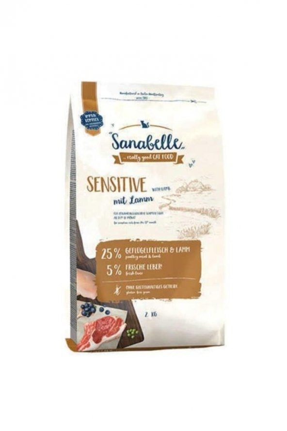 Sanabelle Sensitive Gulutensiz Kuzu Etli Hassas Yetişkin Kedi Maması 2 kg