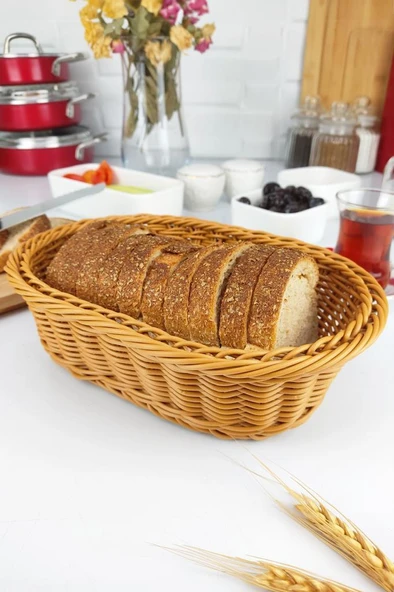 Digithome Rattan Ekmek Sepeti Oval Ekmeklik 24 Cm Kahverengi - YK1447 C320.025 - 2