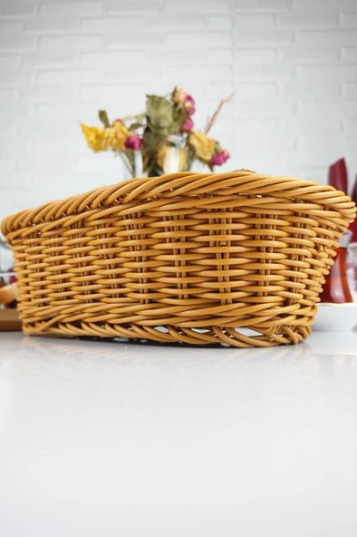 Digithome Rattan Ekmek Sepeti Oval Ekmeklik 24 Cm Kahverengi - YK1447 C320.025 - 3