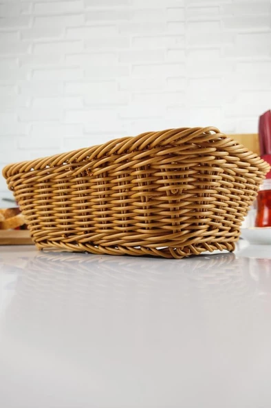 Digithome Rattan Ekmek Sepeti Dikdörtgen Ekmeklik 22 Cm Kahverengi - YK1449 C320.025 - 4