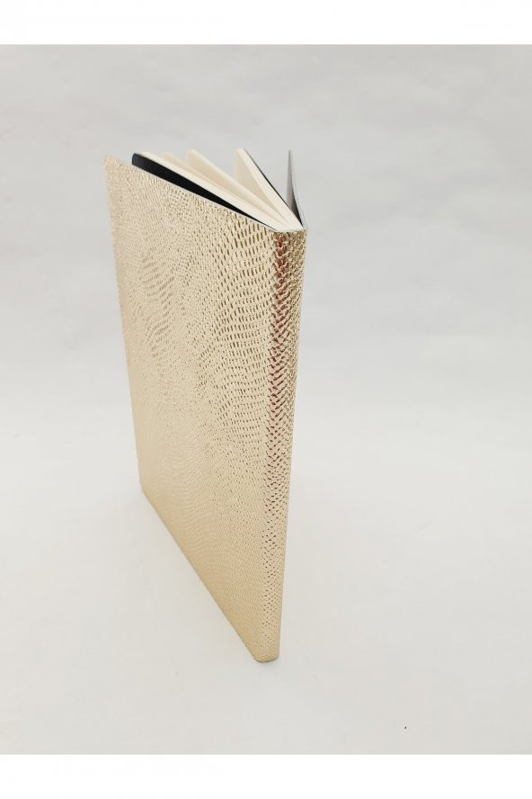 Notebook A5 Gold Deri Dokulu Not Defteri - 3