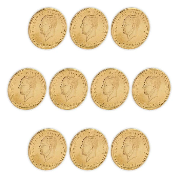 10 Adet Ata Lira Altın Yeni Tarihli Set