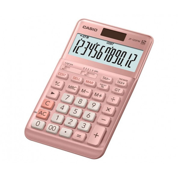 Casio JF-120FM 12 Hane Masaüstü Hesap Makinesi Pembe