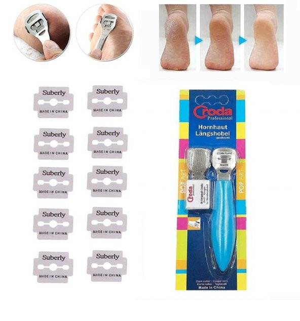 Zhltools Ayak Tabanı Topuk Nasır Törpüsü 10 Yedek Bıçaklı - 2