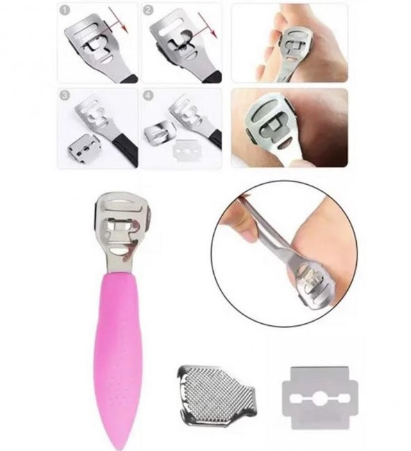Zhltools Ayak Tabanı Topuk Nasır Törpüsü 10 Yedek Bıçaklı - 3