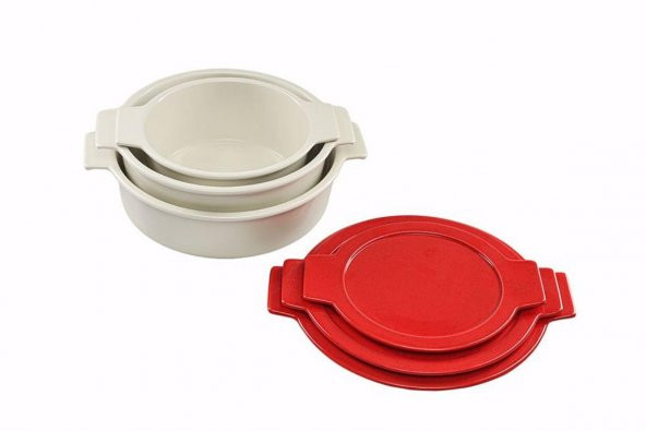 Porland Cookland Fire Kırmızı Kapaklı Tencere Takımı 6 parça 04CLA000033 - 5