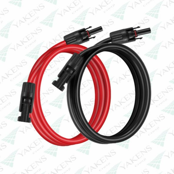 Güneş Paneli Uzatma Kablosu (10m+10m) 4mm Çift Taraflı Mc4 Soketli Solar Ara Kablo Siyah Kırmızı - 7