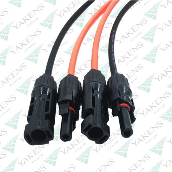 Güneş Paneli Uzatma Kablosu (12m+12m) 6mm Çift Taraflı Mc4 Soketli Solar Ara Kablo Siyah Kırmızı - Resim 6