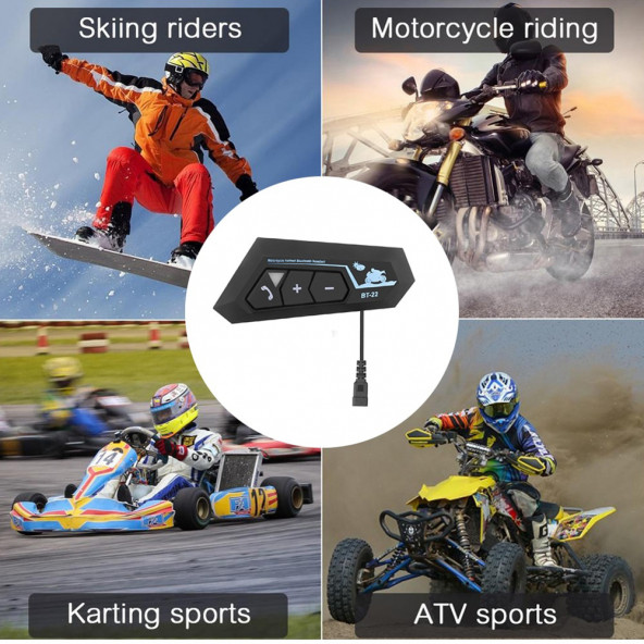 Bt22 Kask Kulaklık Bluetooth Motosiklet Kulaklık 5.0 Bluetooth Interkom Motorsiklet Kulaklık - 3
