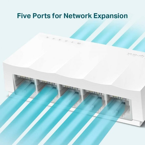 TP-Link LS1005 LiteWave 5-Port 10/100 Mbps Desktop Switch (Plastik Kasa) - 4