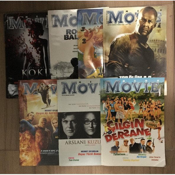 MEGA MOVIE Aylık Sinema Dergisi 2007 Sıralı 122-123-124-125-126-127-128.Sayılar ( İKİNCİ EL ÜRÜN )
