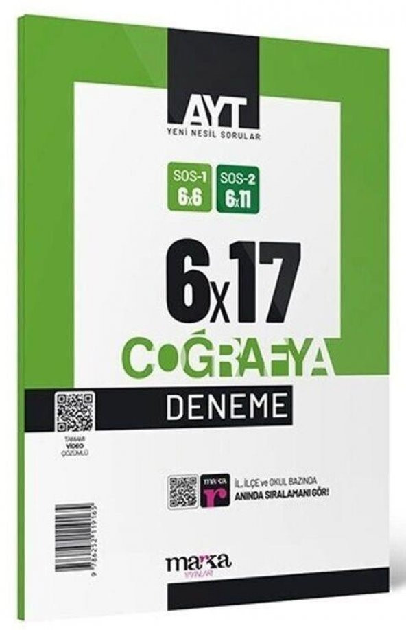 AYT Coğrafya 6x17 Deneme Marka Yayınları