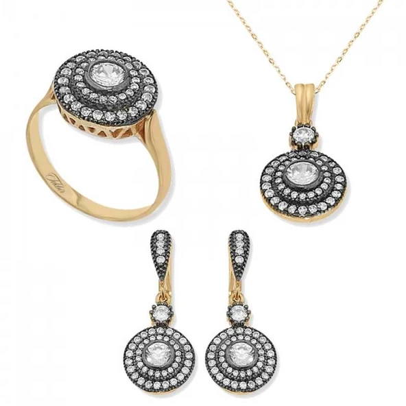 Lucky Life 925 Ayar Gumuss Elmas Model Bayan Set