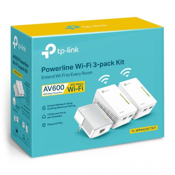 TP-Link TL-WPA4220 TKIT AV600 Powerline N300 Wi-Fi ( 3-Pack Kit ) - 3