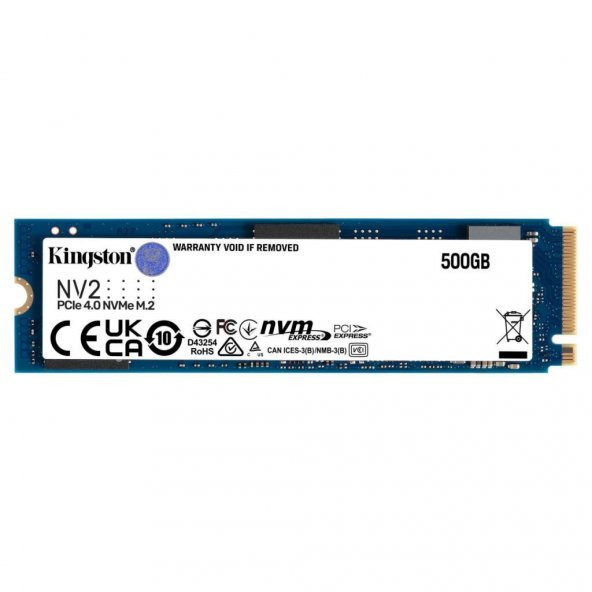 Kingston NV2 SNV2S/500G 500 TB 3500/2100 MB/S PCIe 4.0 NVMe M.2 SSD