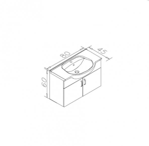 Orka Duru 80 cm Beyaz Banyo Dolabı Alt Modül ve Lavabo - 3