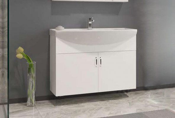 Orka Duru 80 cm Asma MDF Beyaz Banyo Dolabı Takımı - 2