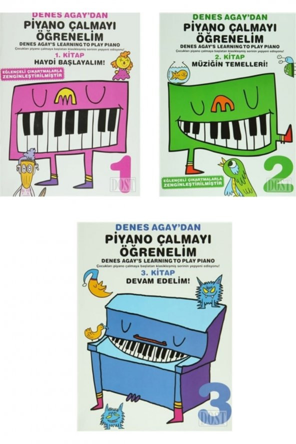 Denes Agaydan Piyano Çalmayı Öğrenelim 1. Kitap - 2. Kitap - 3. Kitap - Denes Agay 3 Kitap Set