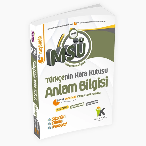 MSÜ Türkçenin Kara Kutusu PARAGRAF-Sözcük-Cümle Anlamı Dijital Çözümlü Konu Özetli Çıkmış Soru Bankası