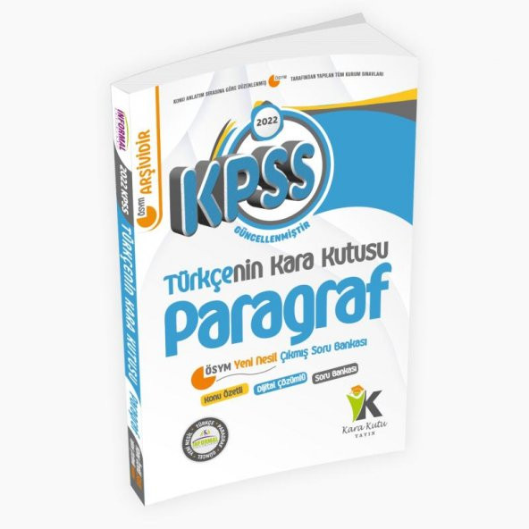 KPSS Türkçenin Kara Kutusu Paragraf Konu Özetli Dijital Çözümlü Soru Bankası