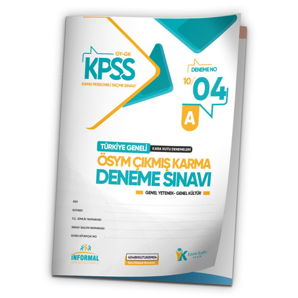 2025 KPSS ÖSYM Arşivi Çıkmış Soru Karma Genel Yetenek Genel Kültür D. Çözümlü Deneme 10/4.Kitapçık