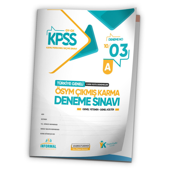 2025 KPSS ÖSYM Arşivi Çıkmış Soru Karma Genel Yetenek Genel Kültür D. Çözümlü Deneme 10/3.Kitapçık