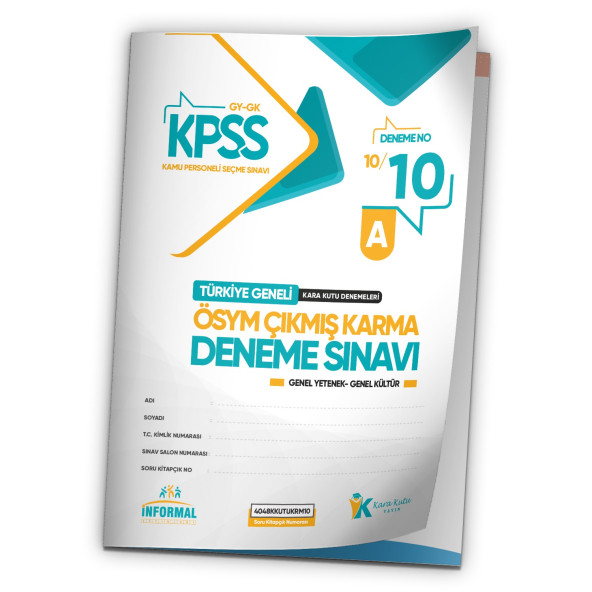 2025 KPSS ÖSYM Arşivi Çıkmış Soru Karma Genel Yetenek Genel Kültür D. Çözümlü Deneme 10/10.Kitapçık