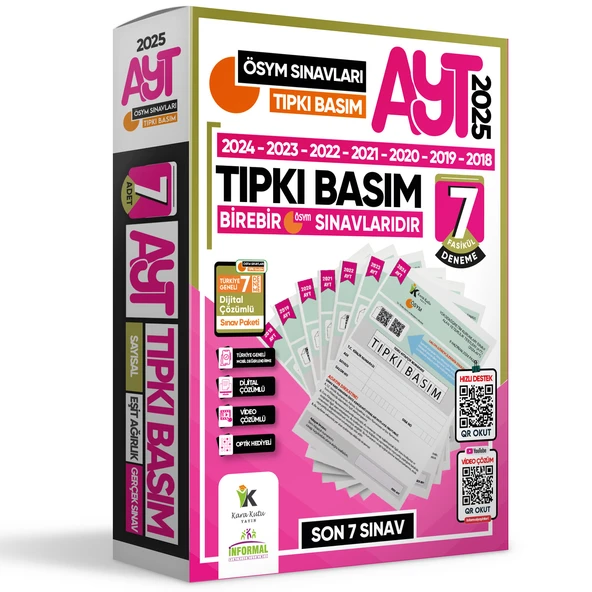 2025 AYT ÖSYM Çıkmış Soru Tıpkı Basım 7li Deneme Paketi Türkiye Geneli Video ve Dijital Çözümlü - 2