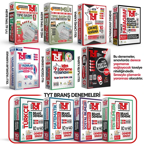 2025 YKS TYT ÖSYM Çıkmış Soru Tıpkı Basım 8li Deneme Paketi Türkiye Geneli Video ve Dijital Çözümlü - 7